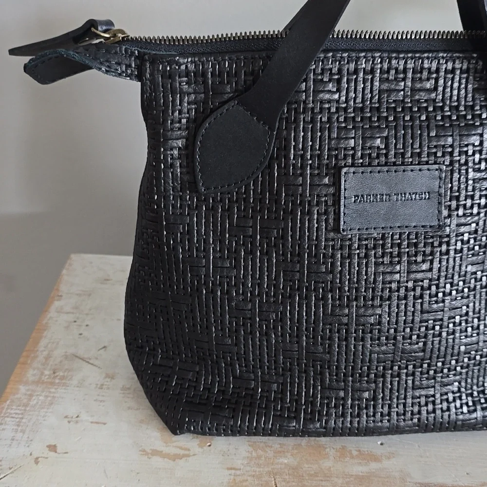 Parker Thach Small Charlie In Leather Black Basketweave - Picture 4 of 15